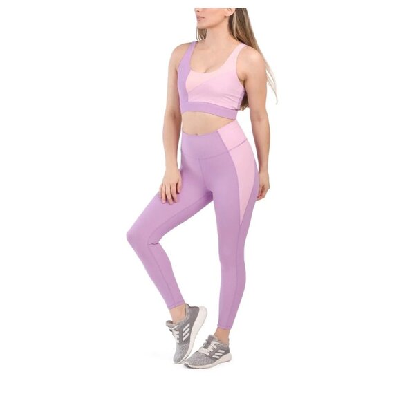 NWT Wilo The Label Women's Lilac Pink Color Block Legging Pants Sz Small  2770 - Picture 2 of 9